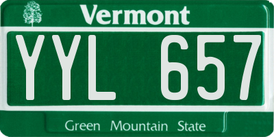 VT license plate YYL657