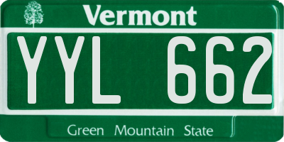 VT license plate YYL662