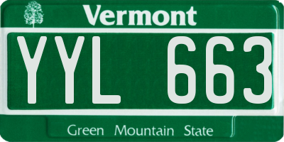 VT license plate YYL663
