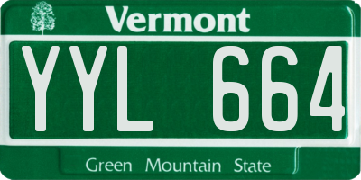 VT license plate YYL664