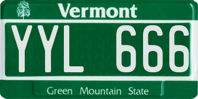 VT license plate YYL666