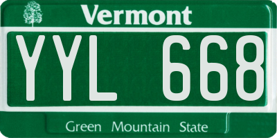 VT license plate YYL668