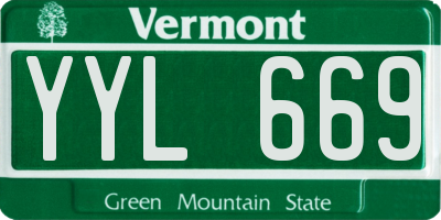 VT license plate YYL669