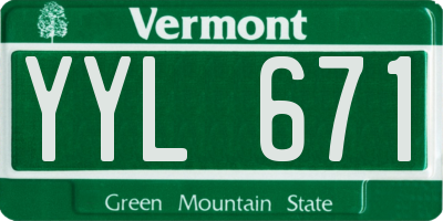 VT license plate YYL671