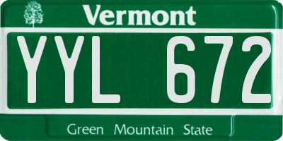 VT license plate YYL672