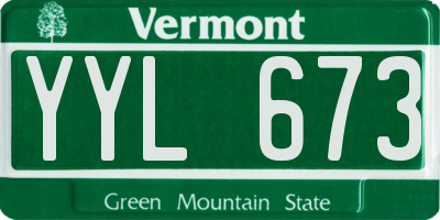 VT license plate YYL673