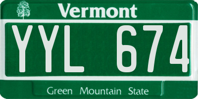 VT license plate YYL674