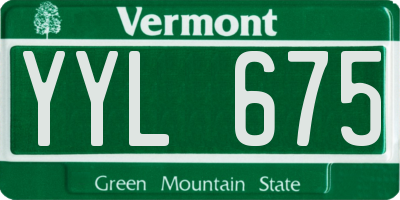 VT license plate YYL675