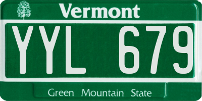 VT license plate YYL679