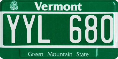 VT license plate YYL680