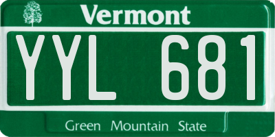 VT license plate YYL681