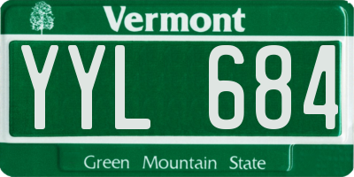 VT license plate YYL684
