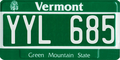 VT license plate YYL685