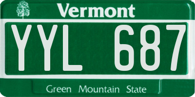 VT license plate YYL687