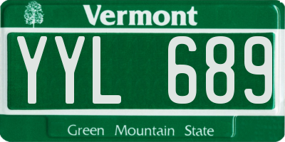 VT license plate YYL689