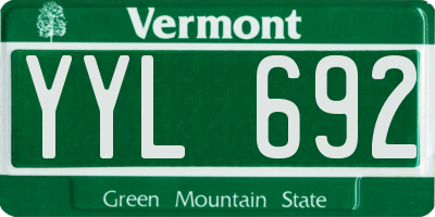 VT license plate YYL692