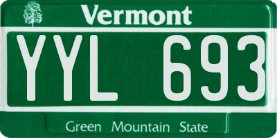 VT license plate YYL693