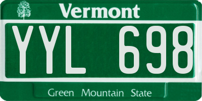 VT license plate YYL698