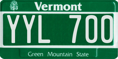 VT license plate YYL700