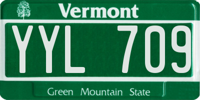 VT license plate YYL709