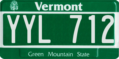 VT license plate YYL712
