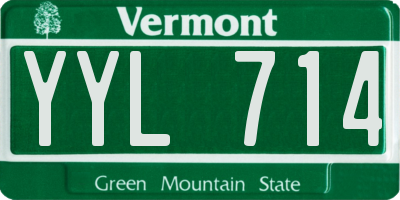 VT license plate YYL714