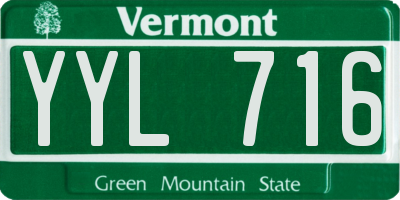 VT license plate YYL716