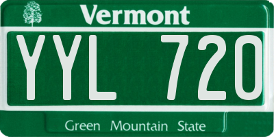 VT license plate YYL720
