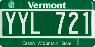 VT license plate YYL721