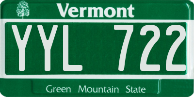 VT license plate YYL722