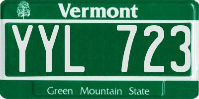 VT license plate YYL723