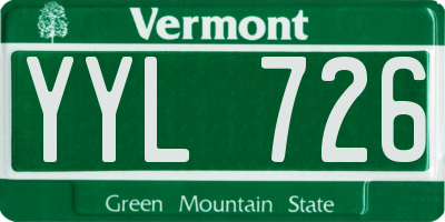 VT license plate YYL726