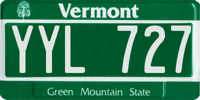 VT license plate YYL727