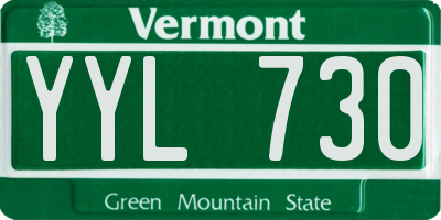 VT license plate YYL730