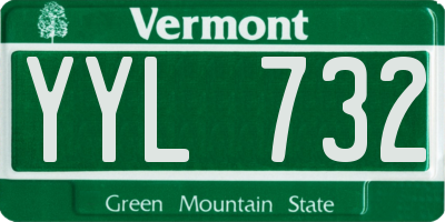VT license plate YYL732