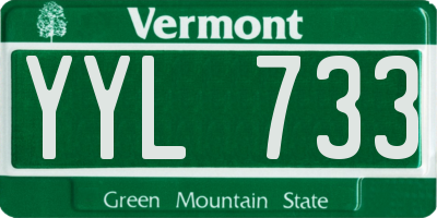 VT license plate YYL733