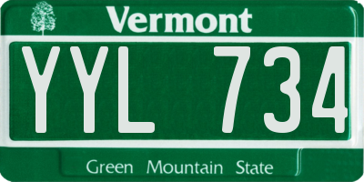 VT license plate YYL734