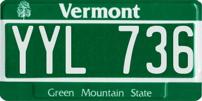 VT license plate YYL736
