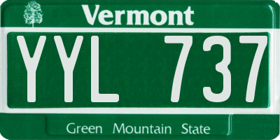 VT license plate YYL737
