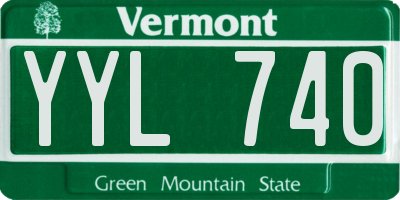 VT license plate YYL740