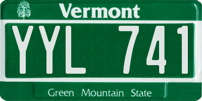 VT license plate YYL741