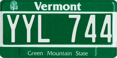 VT license plate YYL744