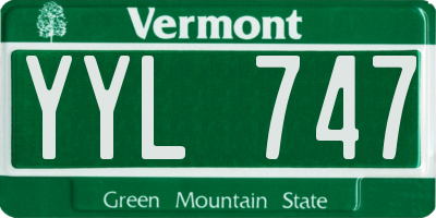 VT license plate YYL747