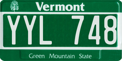 VT license plate YYL748
