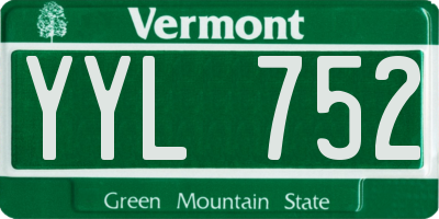 VT license plate YYL752