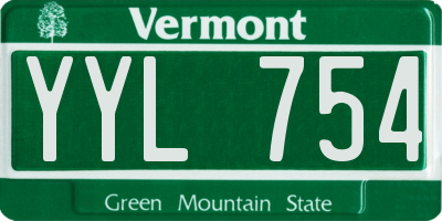 VT license plate YYL754