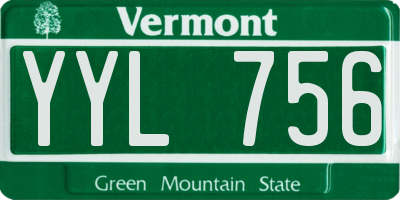 VT license plate YYL756