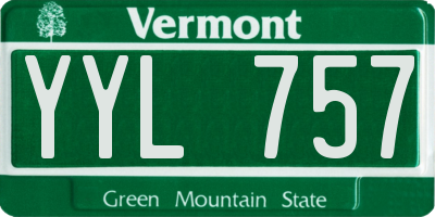 VT license plate YYL757