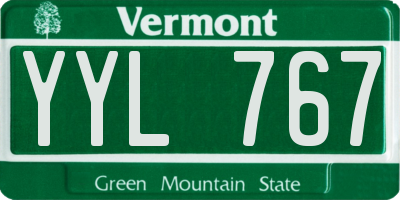 VT license plate YYL767