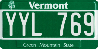 VT license plate YYL769